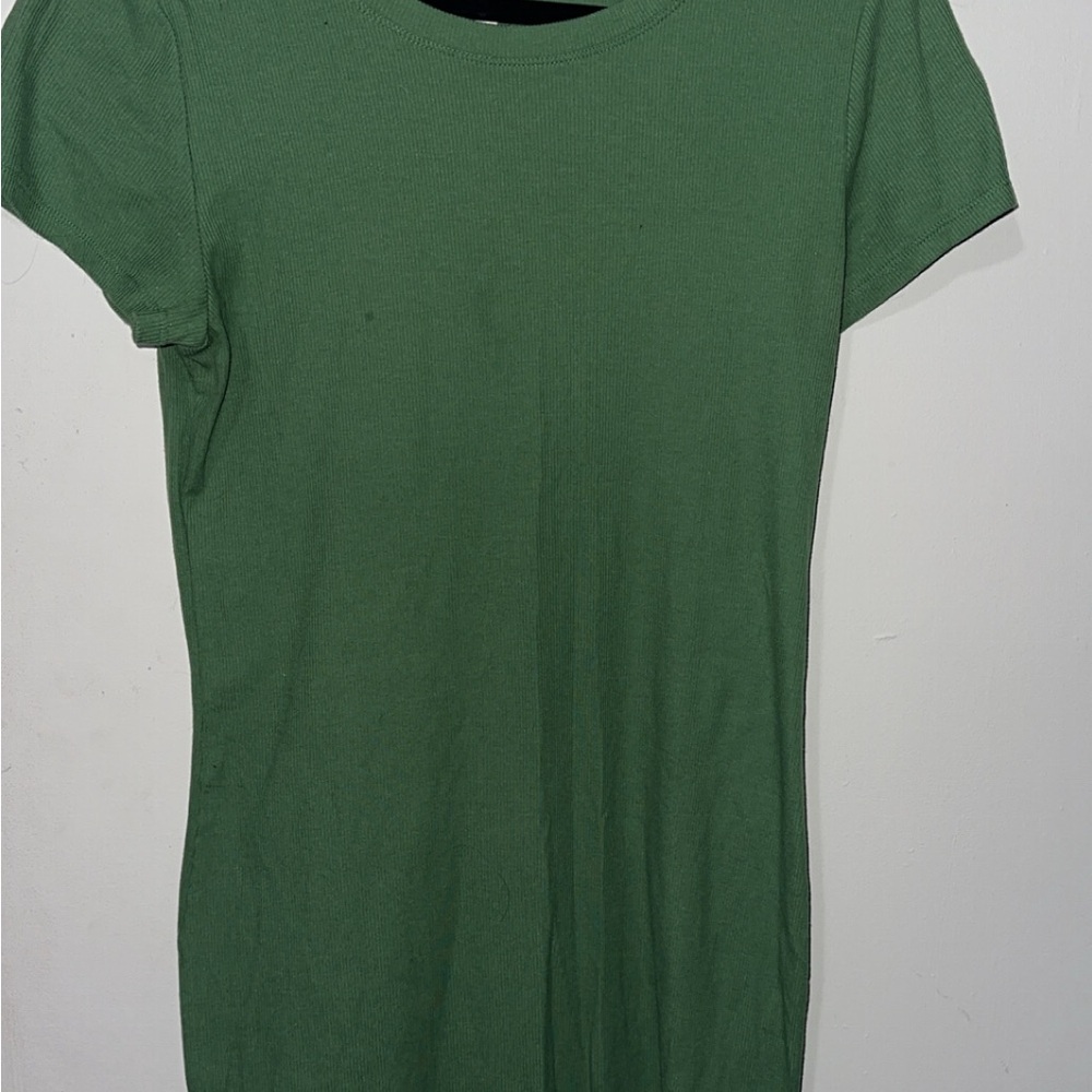 PINK Victoria's Secret Short-Sleeve Ribbed Tee in Forest Green